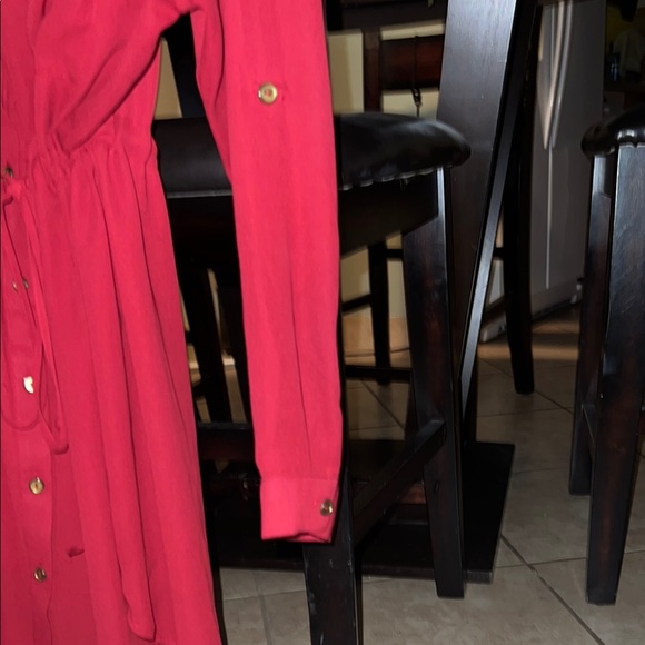Red Button-Up Dress - Picture 3 of 7